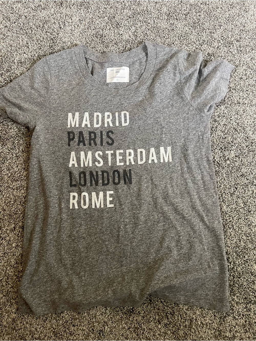 Anthropologie Gray Graphic City-List Tee